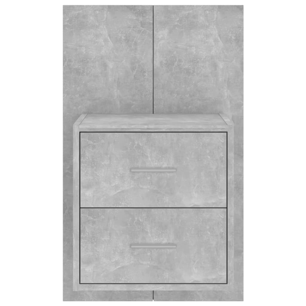 Wall-mounted Bedside Cabinets 2 pcs Concrete Grey