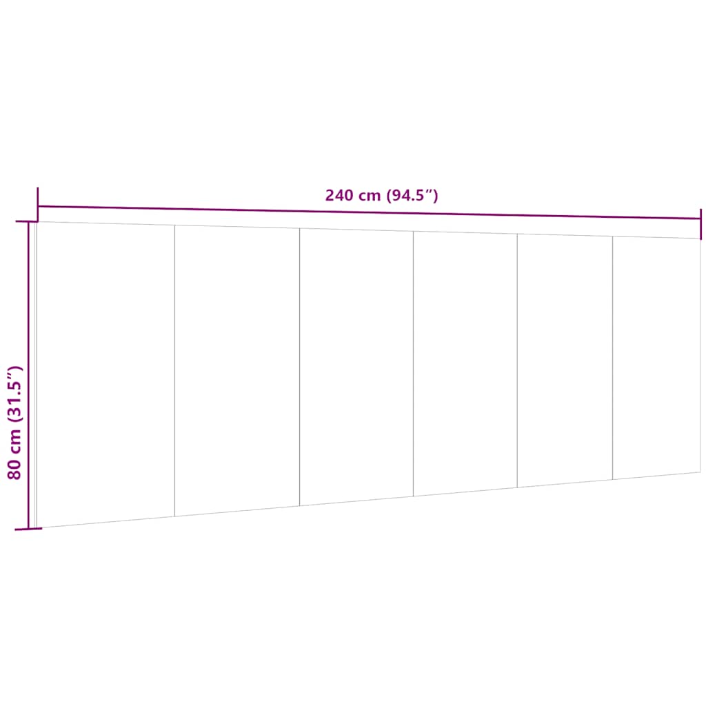 Wall Headboard Sonoma Oak 240x1.5x80 cm Engineered Wood