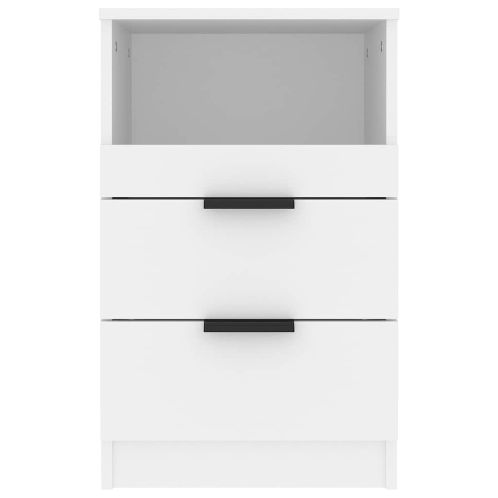 Bedside Cabinet White Engineered Wood