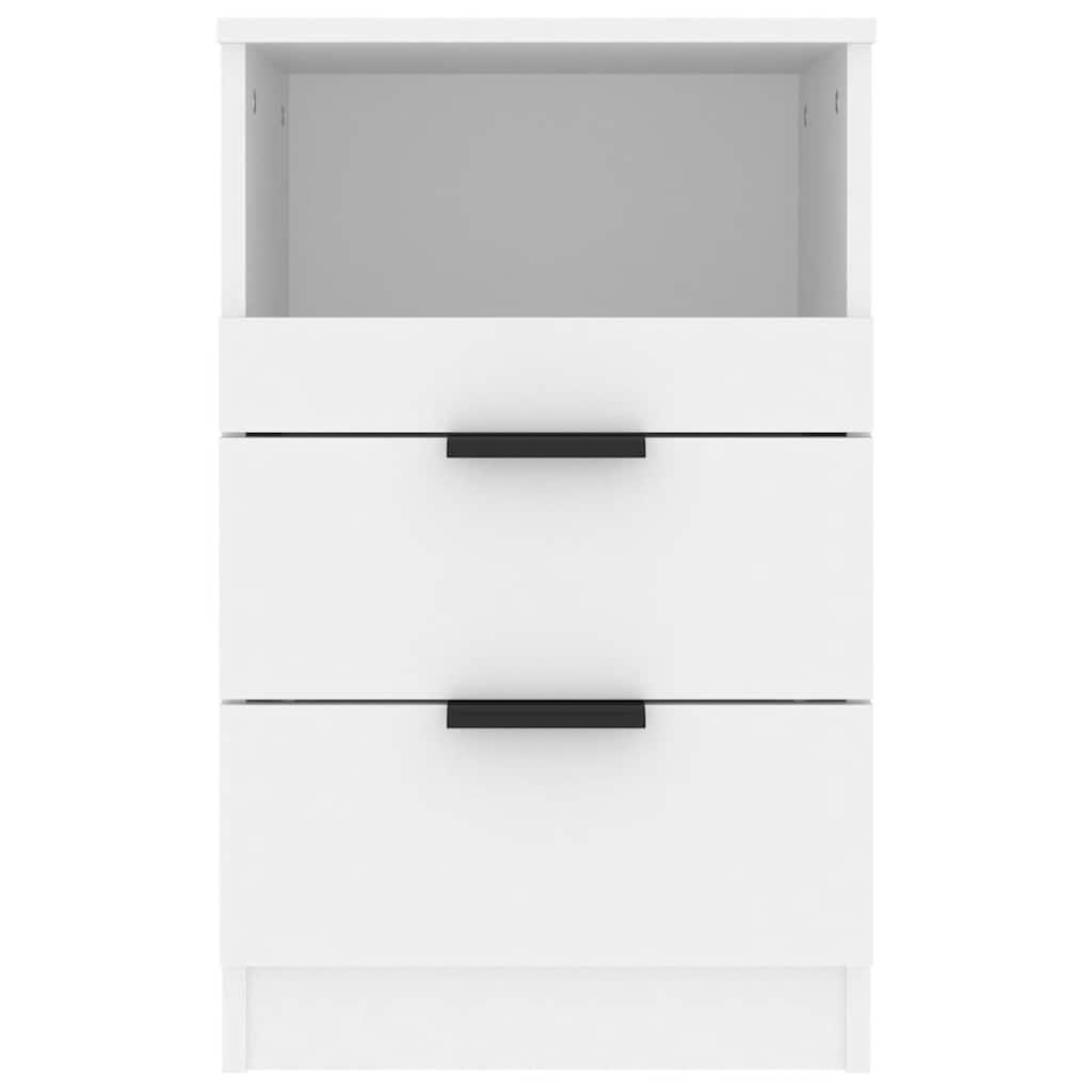 Bedside Cabinets 2 pcs White Engineered Wood