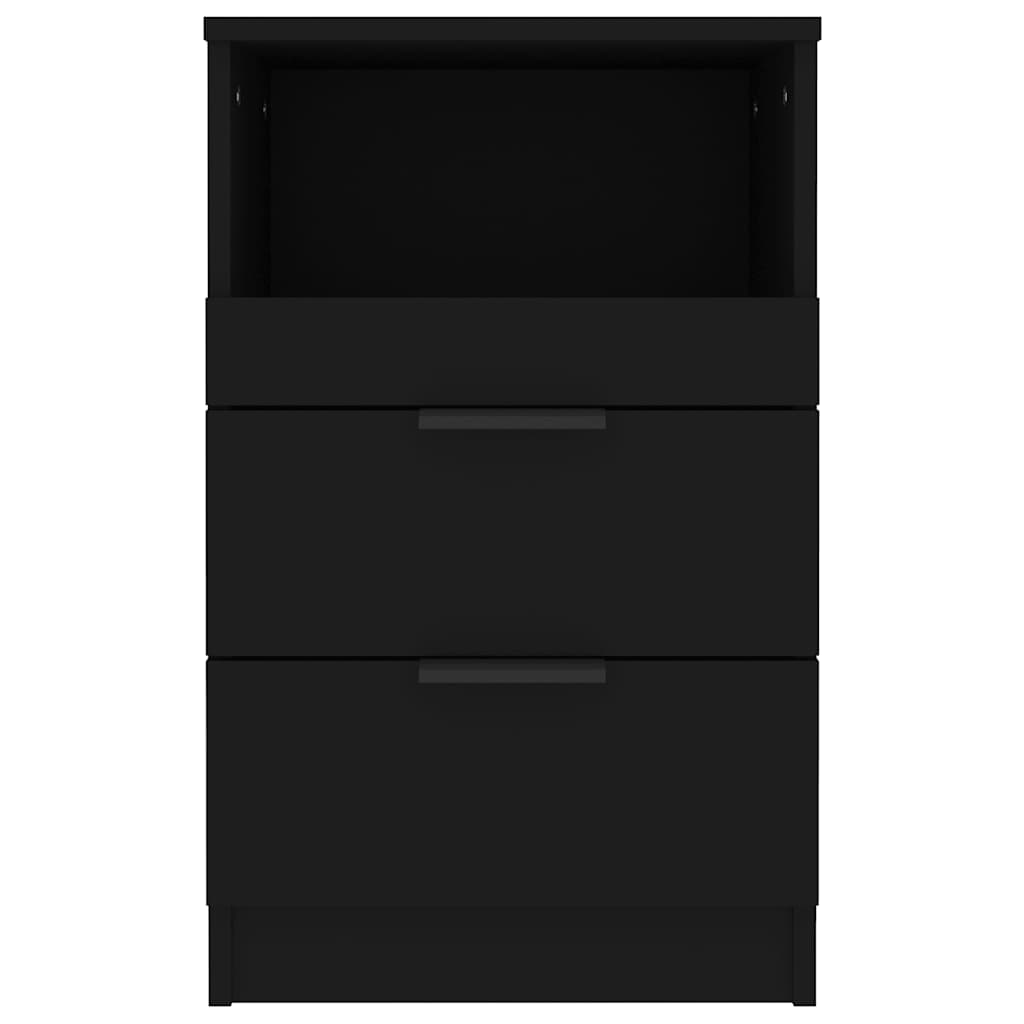 Bedside Cabinets 2 pcs Black Engineered Wood