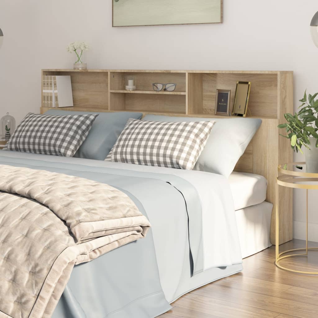 Headboard Cabinet Sonoma Oak 200x19x103.5 cm