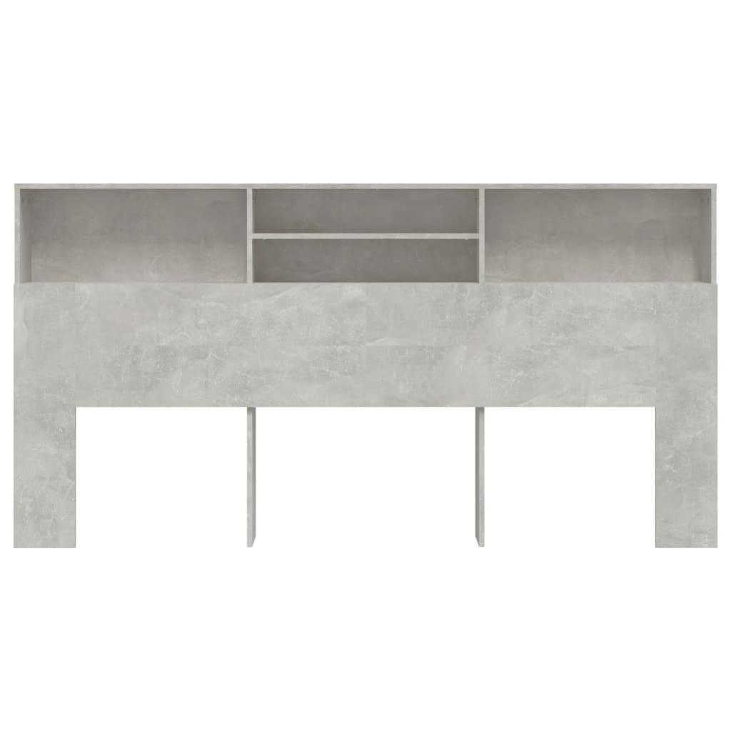 Headboard Cabinet Concrete Grey 200x19x103.5 cm