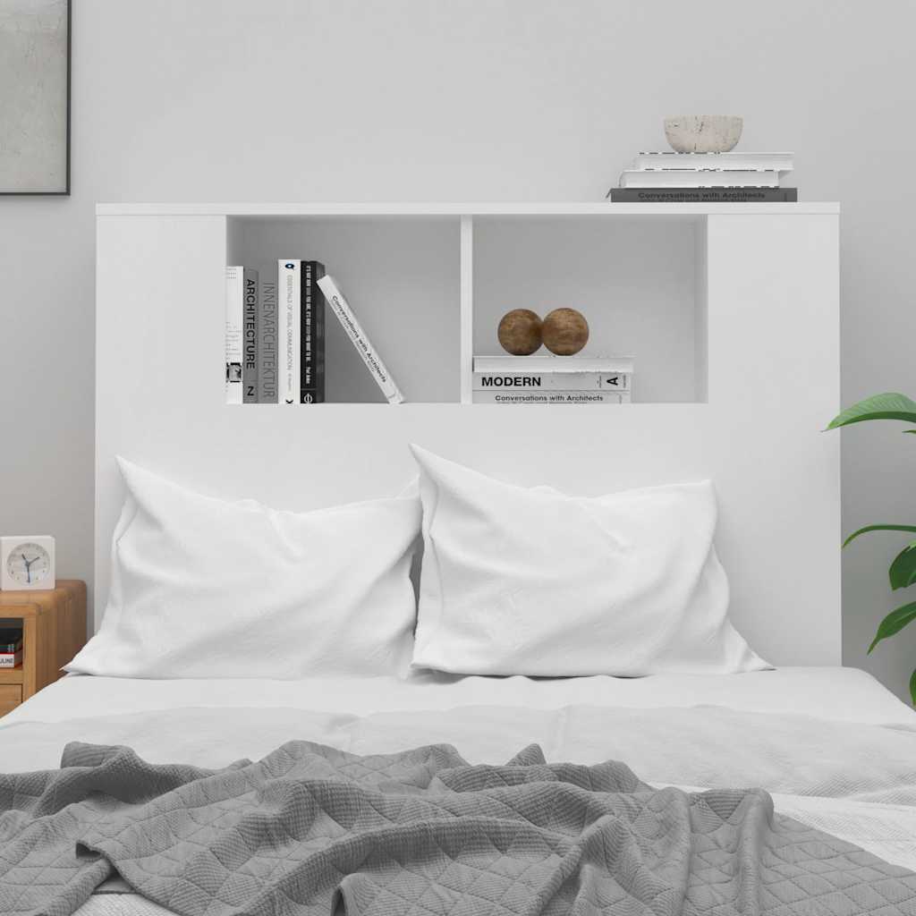 Headboard Cabinet White 100x18.5x102.5 cm