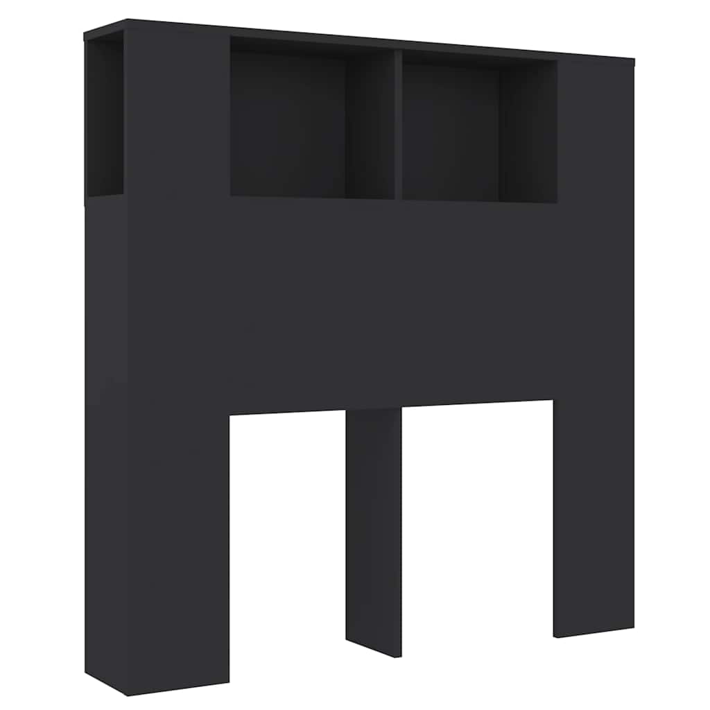 Headboard Cabinet Black 100x18.5x102.5 cm