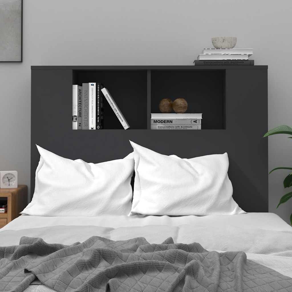 Headboard Cabinet Black 100x18.5x102.5 cm
