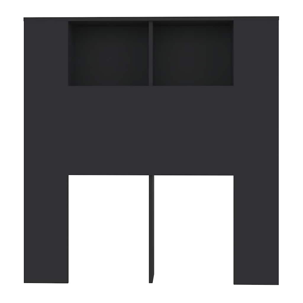 Headboard Cabinet Black 100x18.5x102.5 cm