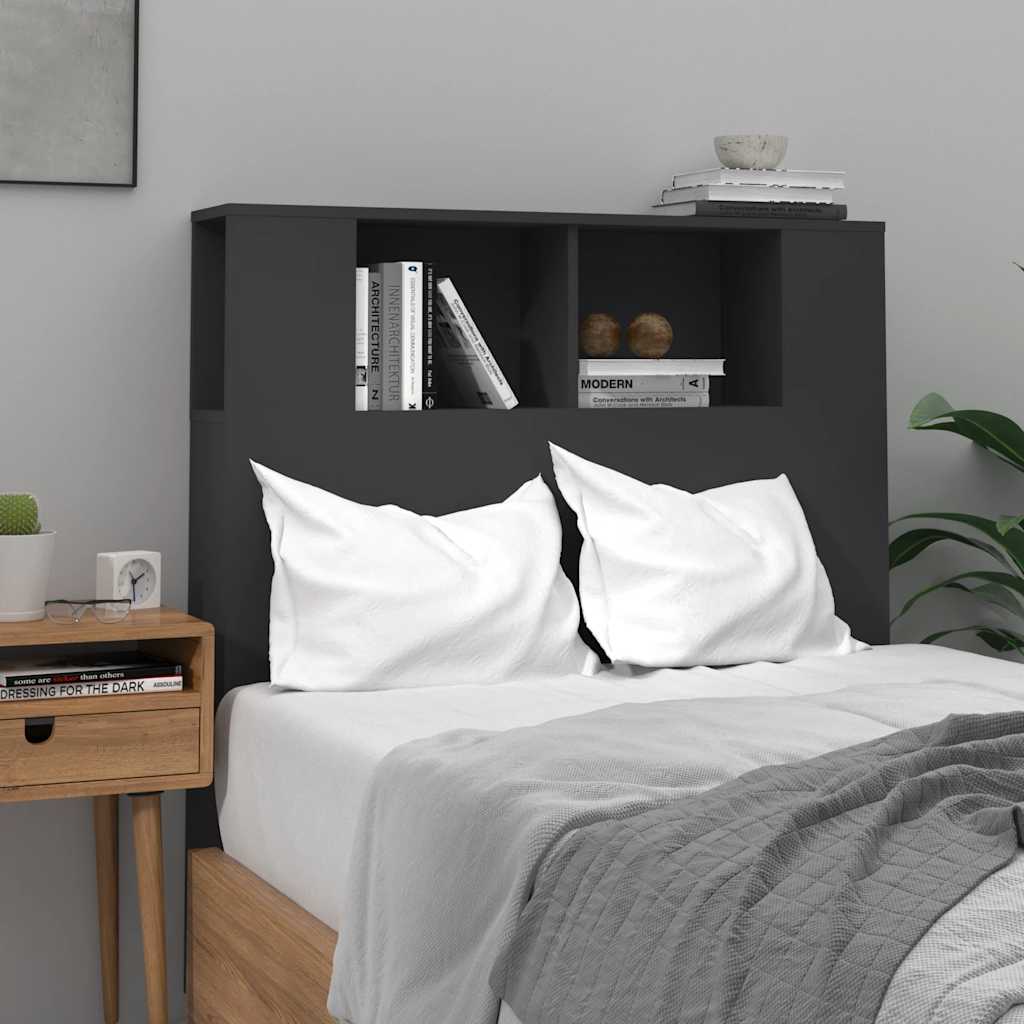 Headboard Cabinet Black 100x18.5x102.5 cm
