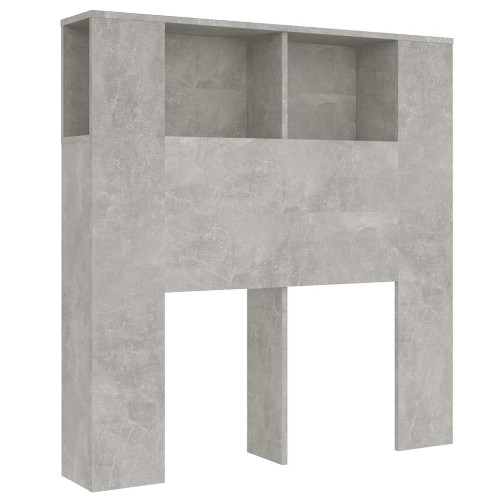 Headboard Cabinet Concrete Grey 100x18.5x102.5 cm