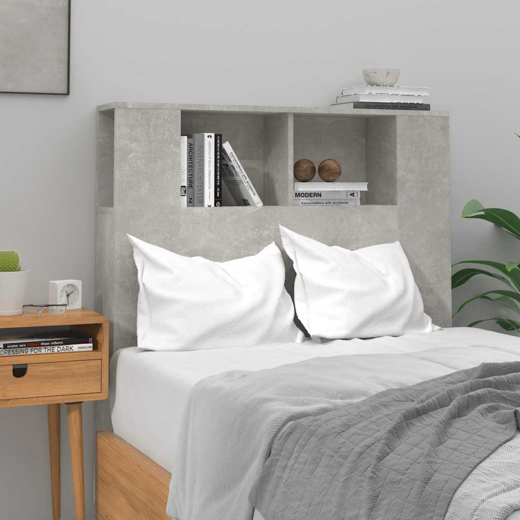 Headboard Cabinet Concrete Grey 100x18.5x102.5 cm