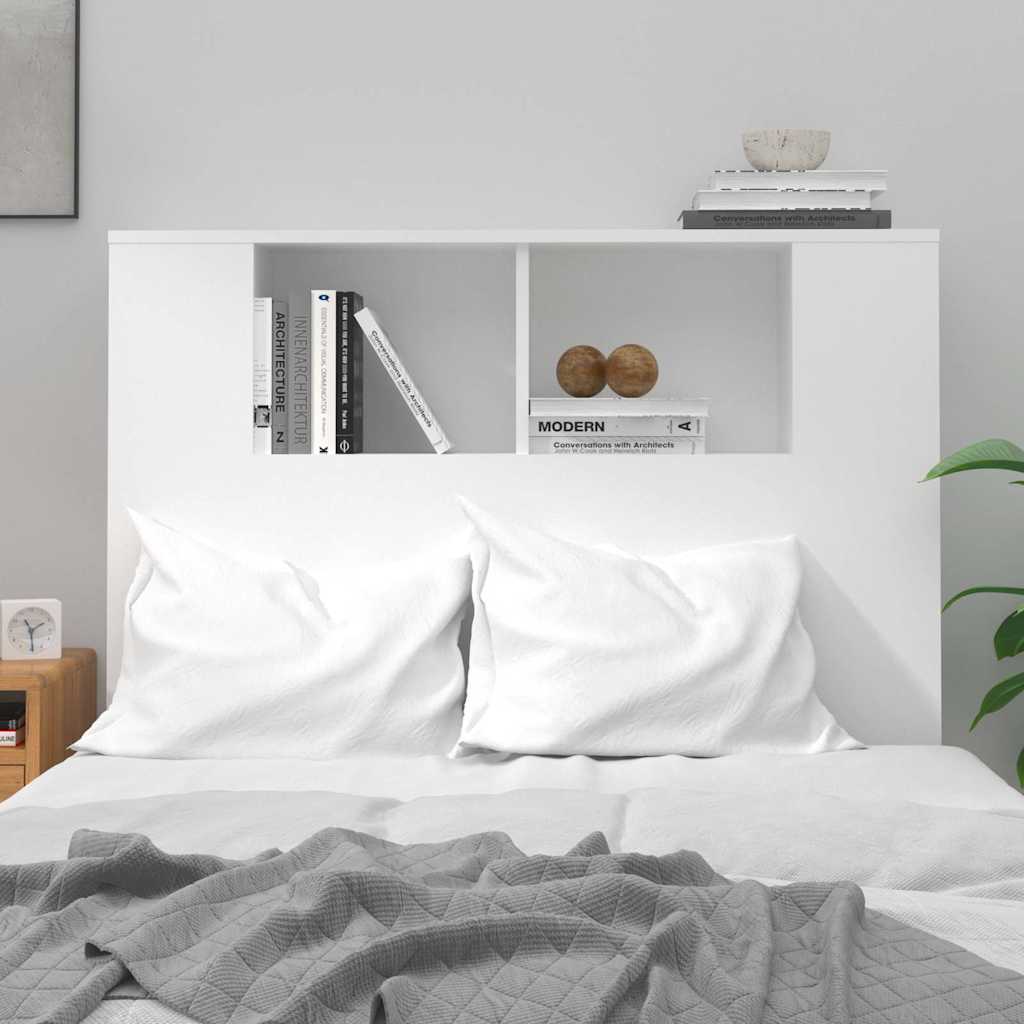 Headboard Cabinet High Gloss White 100x18.5x102.5 cm