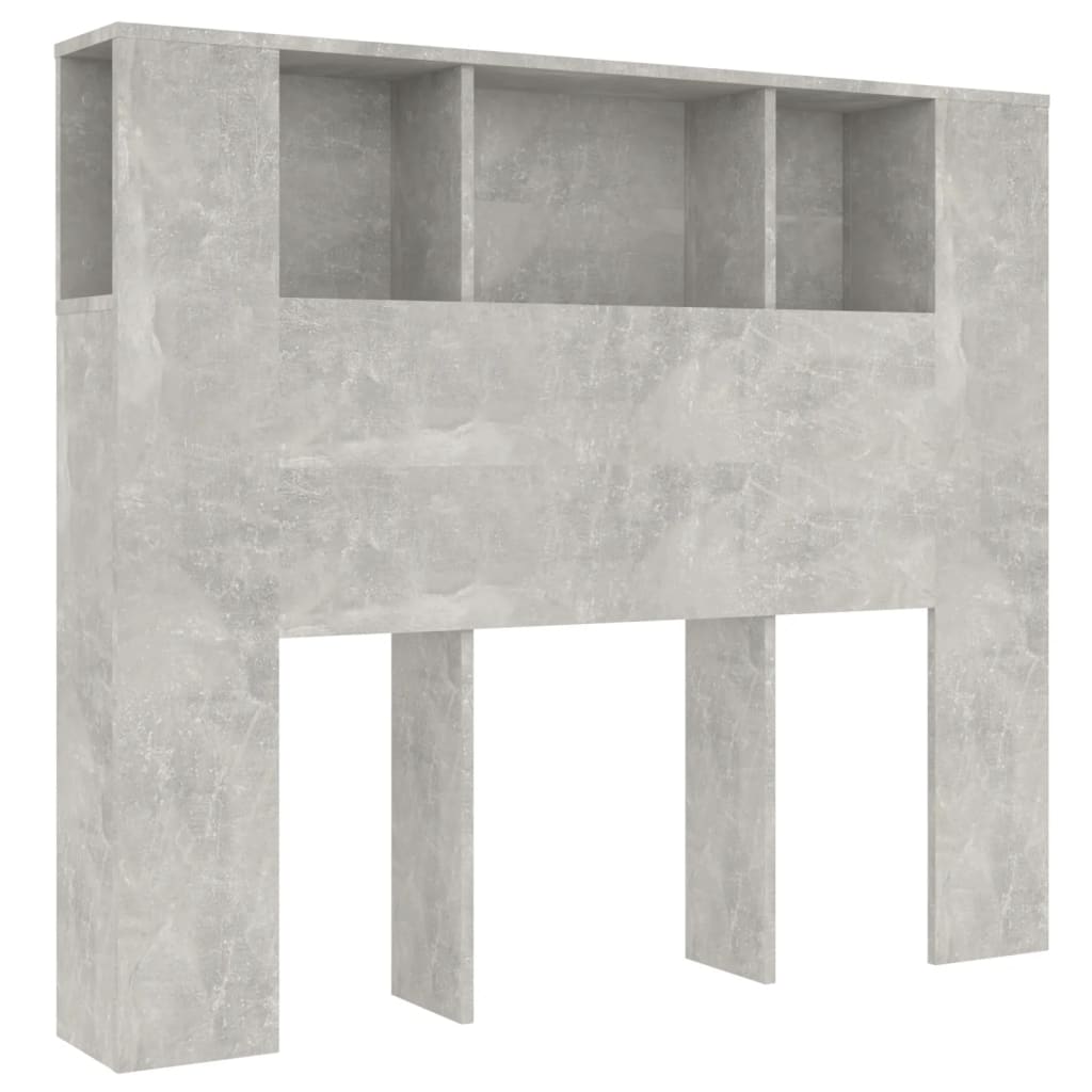 Headboard Cabinet Concrete Grey 120x18.5x102.5 cm