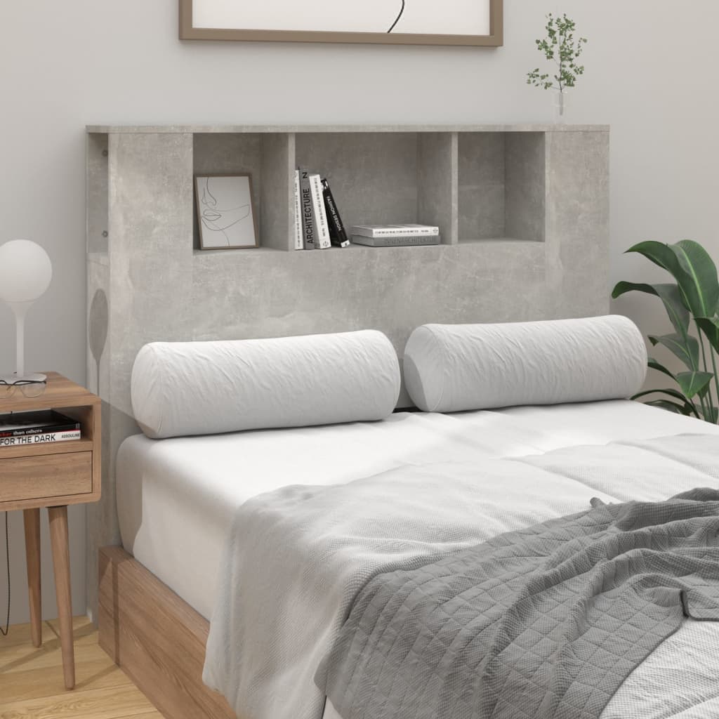 Headboard Cabinet Concrete Grey 120x18.5x102.5 cm