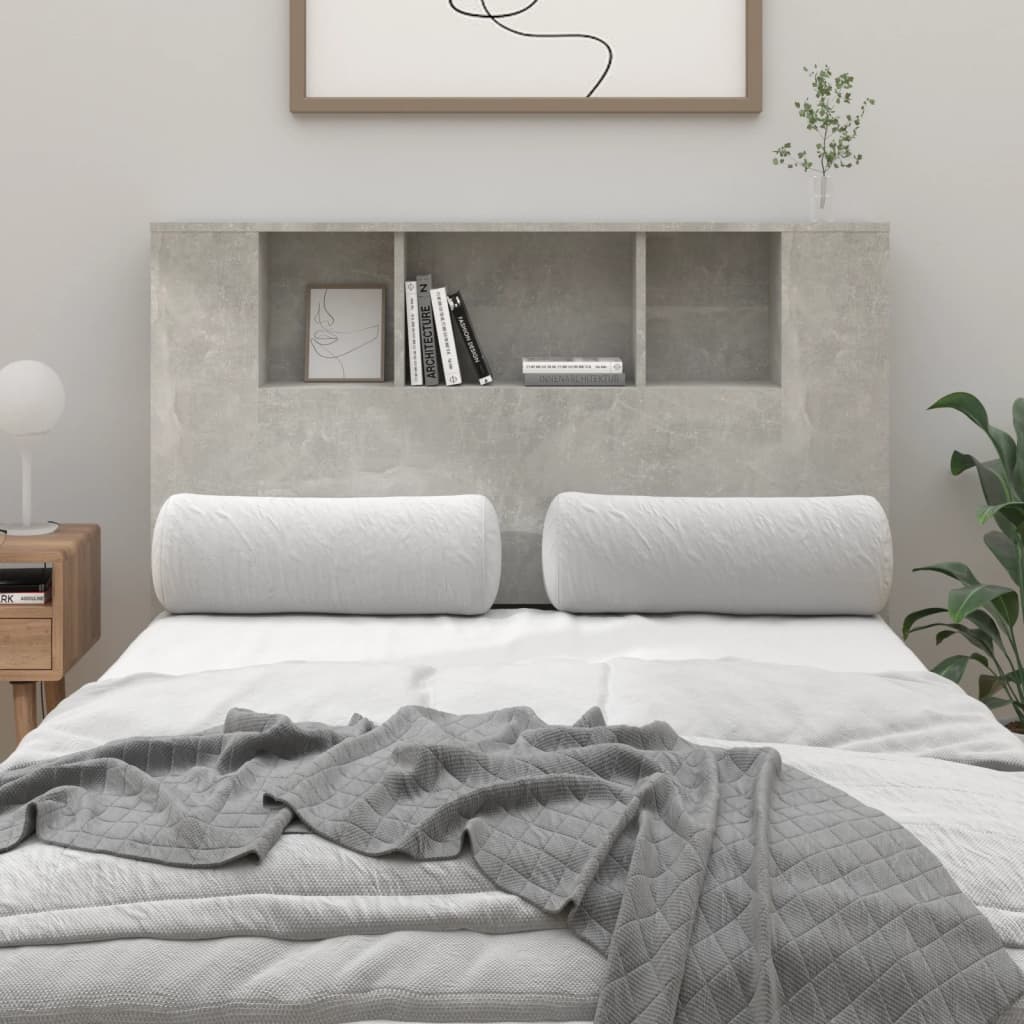 Headboard Cabinet Concrete Grey 120x18.5x102.5 cm