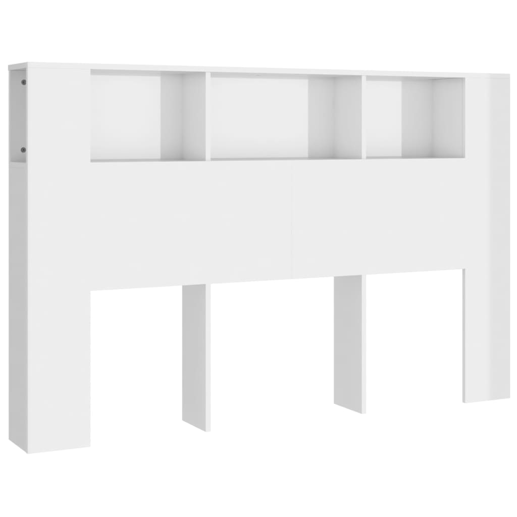 Headboard Cabinet High Gloss White 160x18.5x104.5 cm