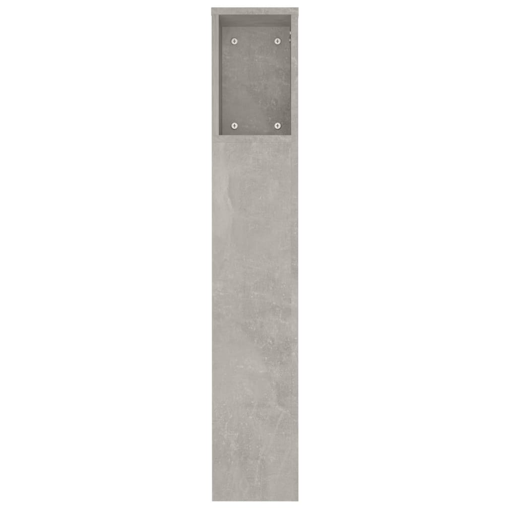 Headboard Cabinet Concrete Grey 180x18.5x104.5 cm
