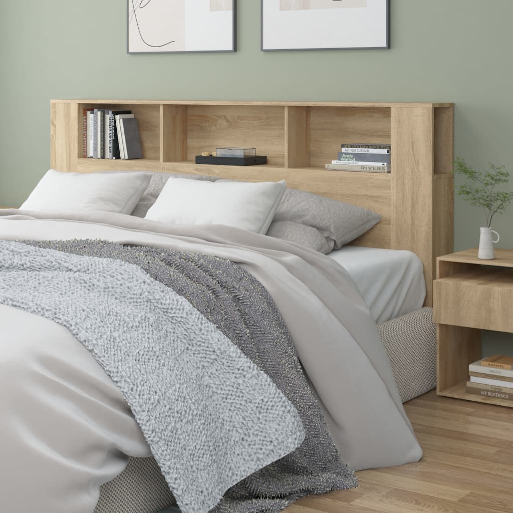 Headboard Cabinet Sonoma Oak 200x18.5x104.5 cm