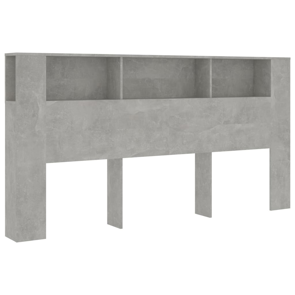 Headboard Cabinet Concrete Grey 200x18.5x104.5 cm