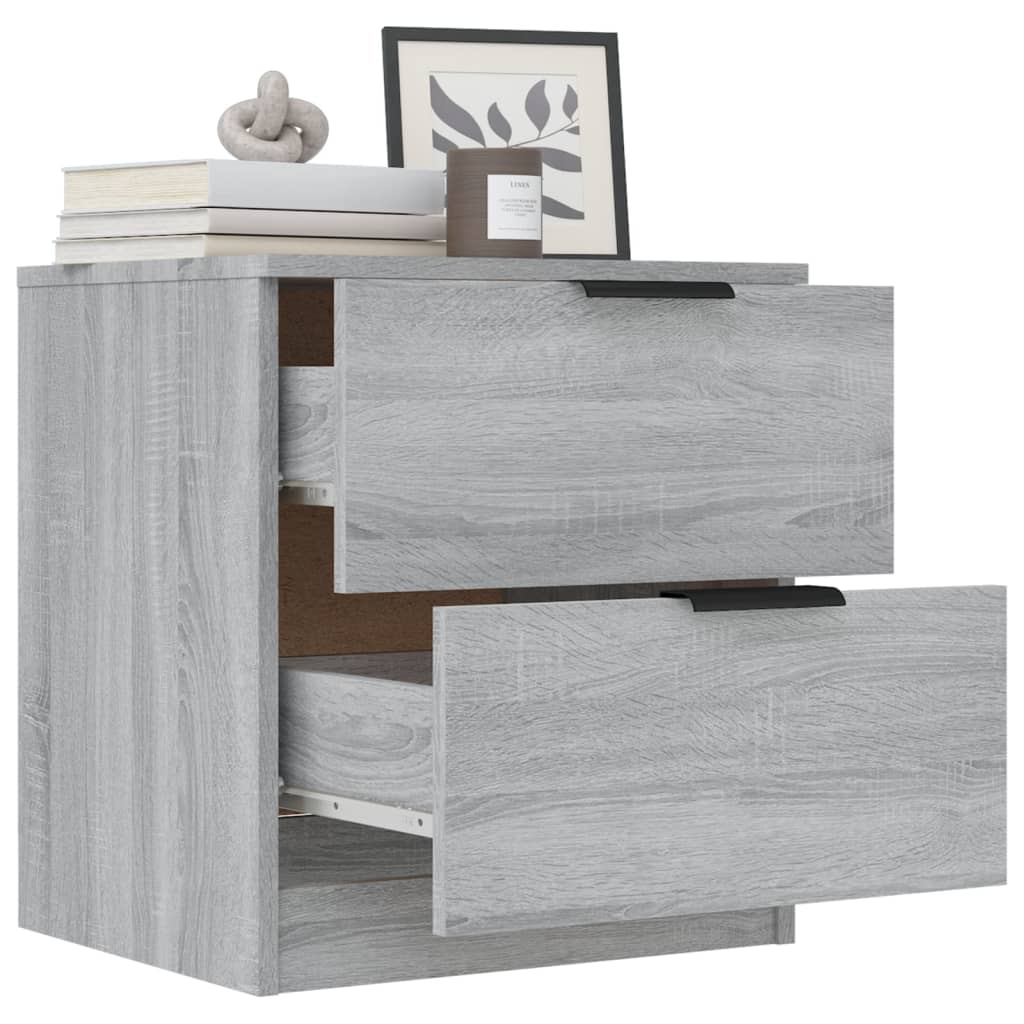 Bedside Cabinets 2 pcs Grey Sonoma Engineered Wood