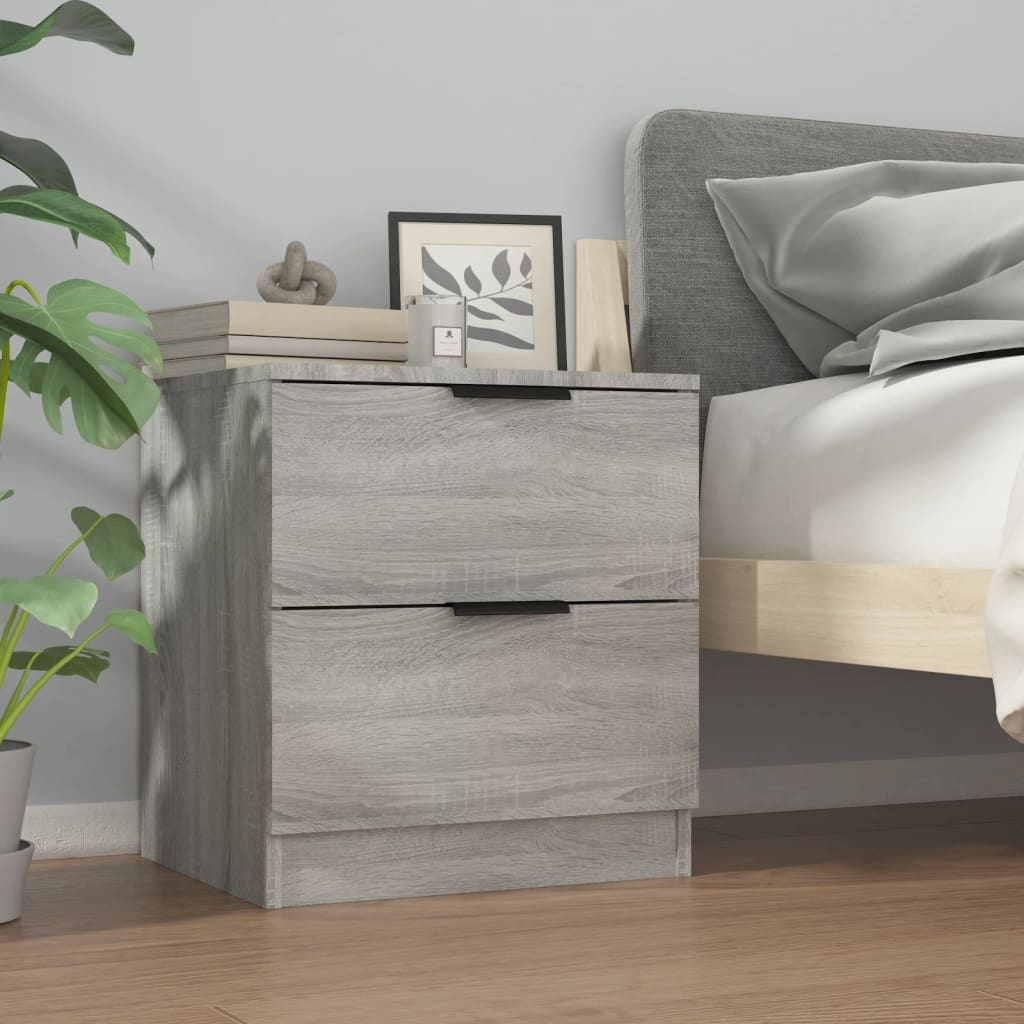Bedside Cabinets 2 pcs Grey Sonoma Engineered Wood