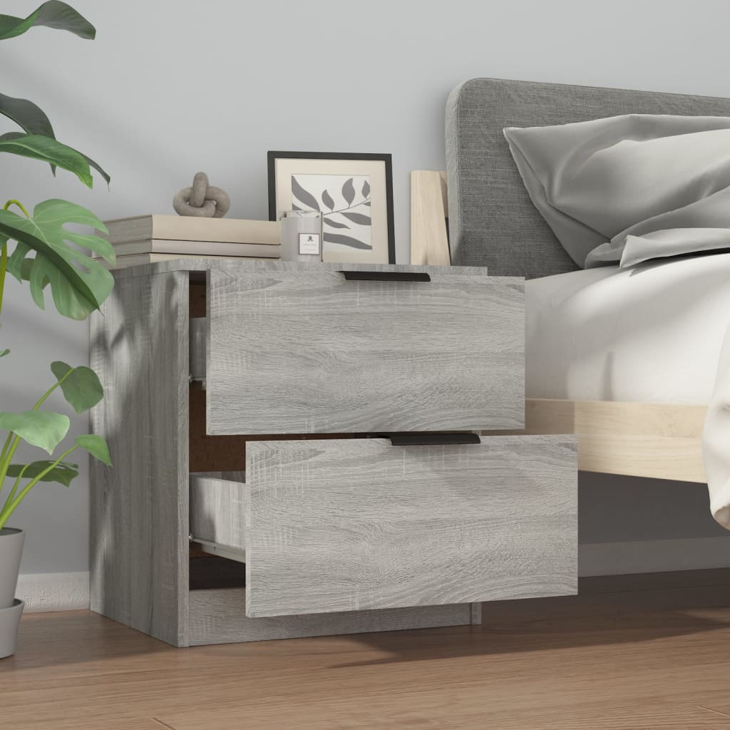 Bedside Cabinets 2 pcs Grey Sonoma Engineered Wood