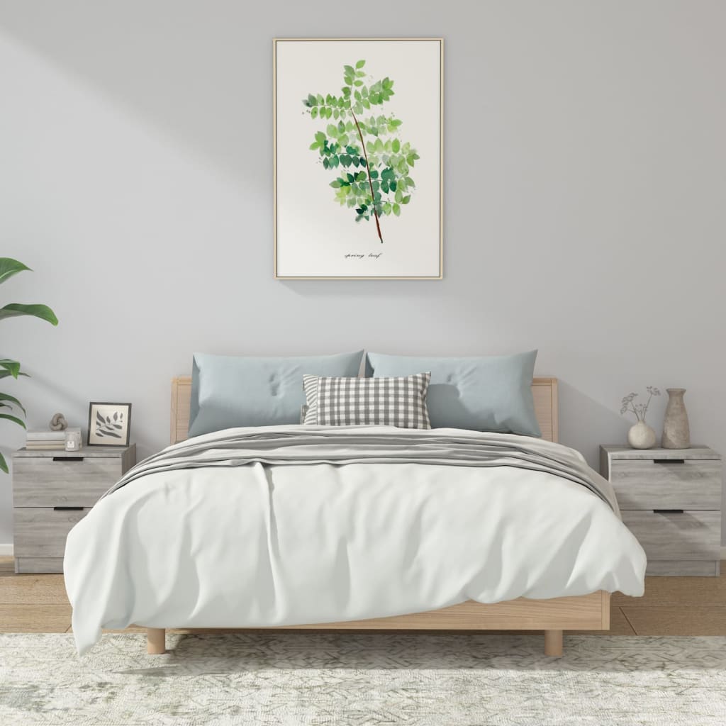 Bedside Cabinets 2 pcs Grey Sonoma Engineered Wood