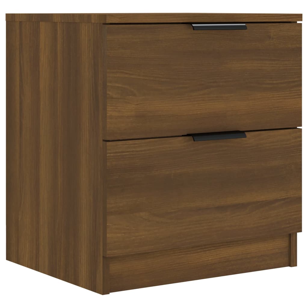 Bedside Cabinets 2 pcs Brown Oak Engineered Wood