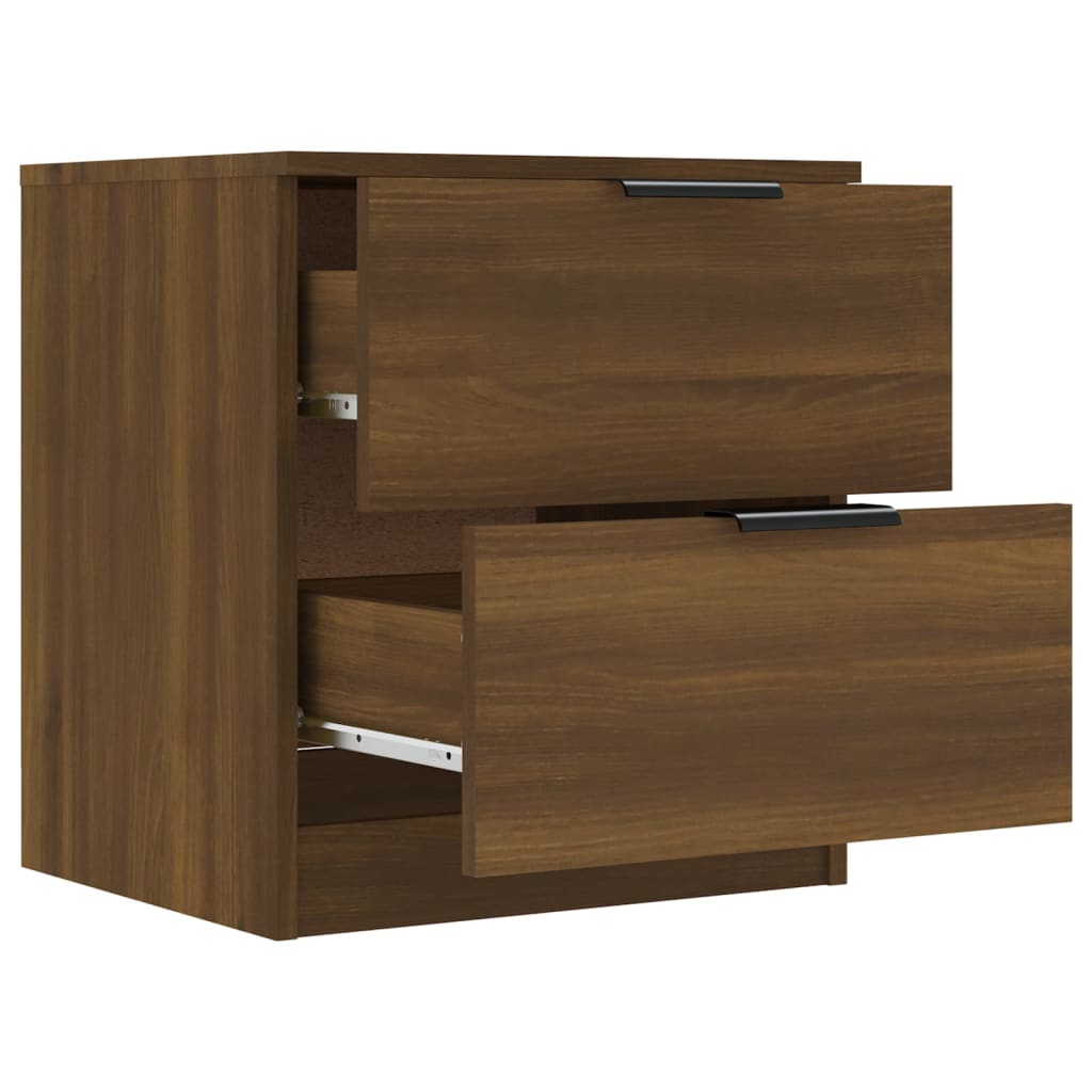 Bedside Cabinets 2 pcs Brown Oak Engineered Wood