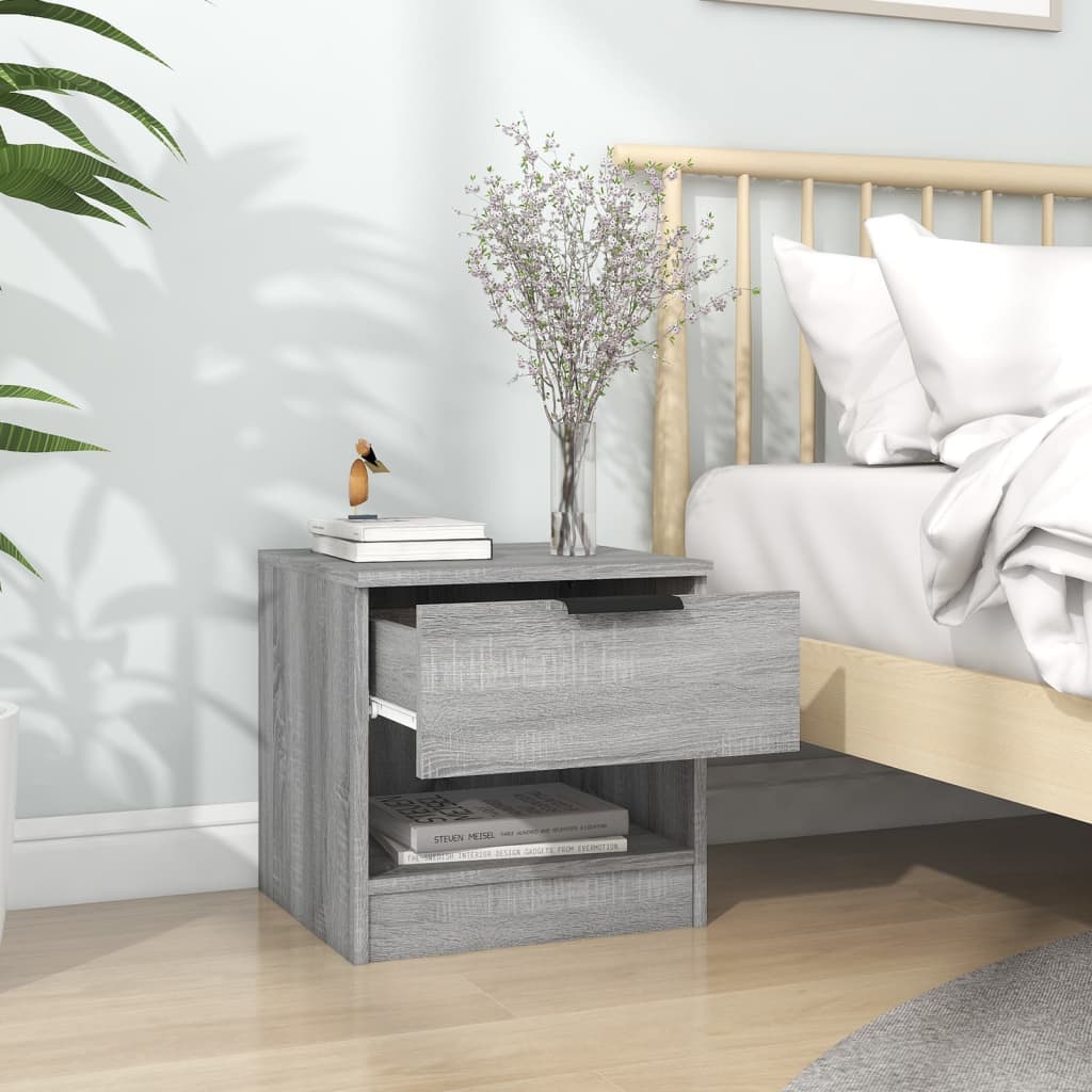 Bedside Cabinets 2 pcs Grey Sonoma Engineered Wood