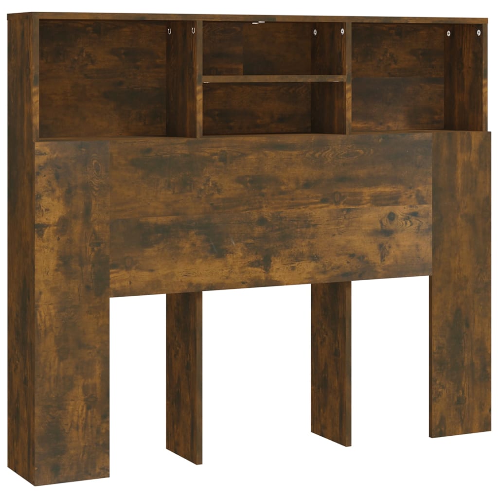 Headboard Cabinet Smoked Oak 120x19x103.5 cm