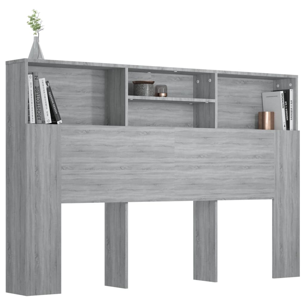 Headboard Cabinet Grey Sonoma 160x19x103.5 cm