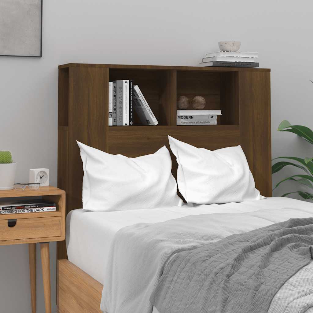 Headboard Cabinet Brown Oak 100x18.5x102.5 cm