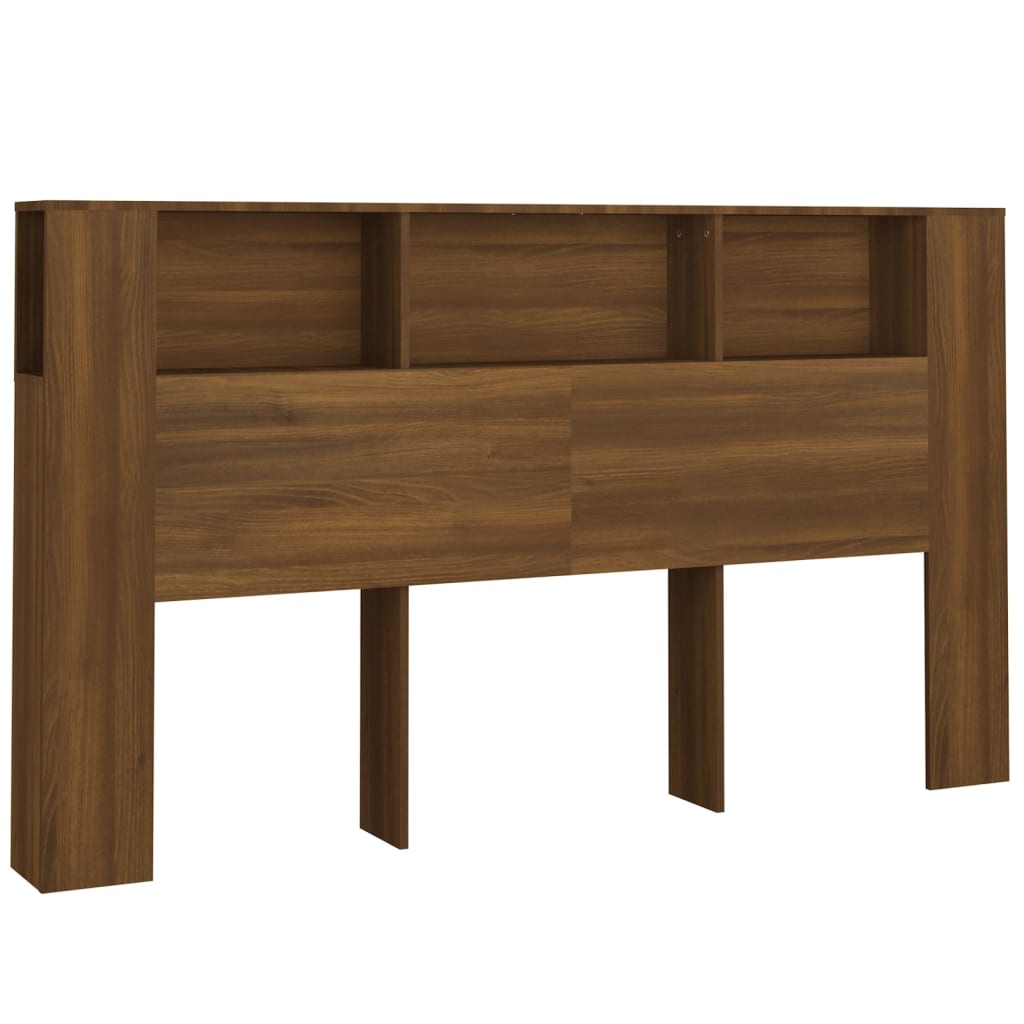 Headboard Cabinet Brown Oak 180x18.5x104.5 cm