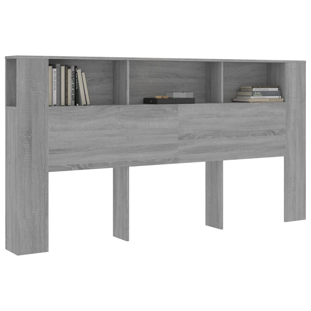 Headboard Cabinet Grey Sonoma 200x18.5x104.5 cm