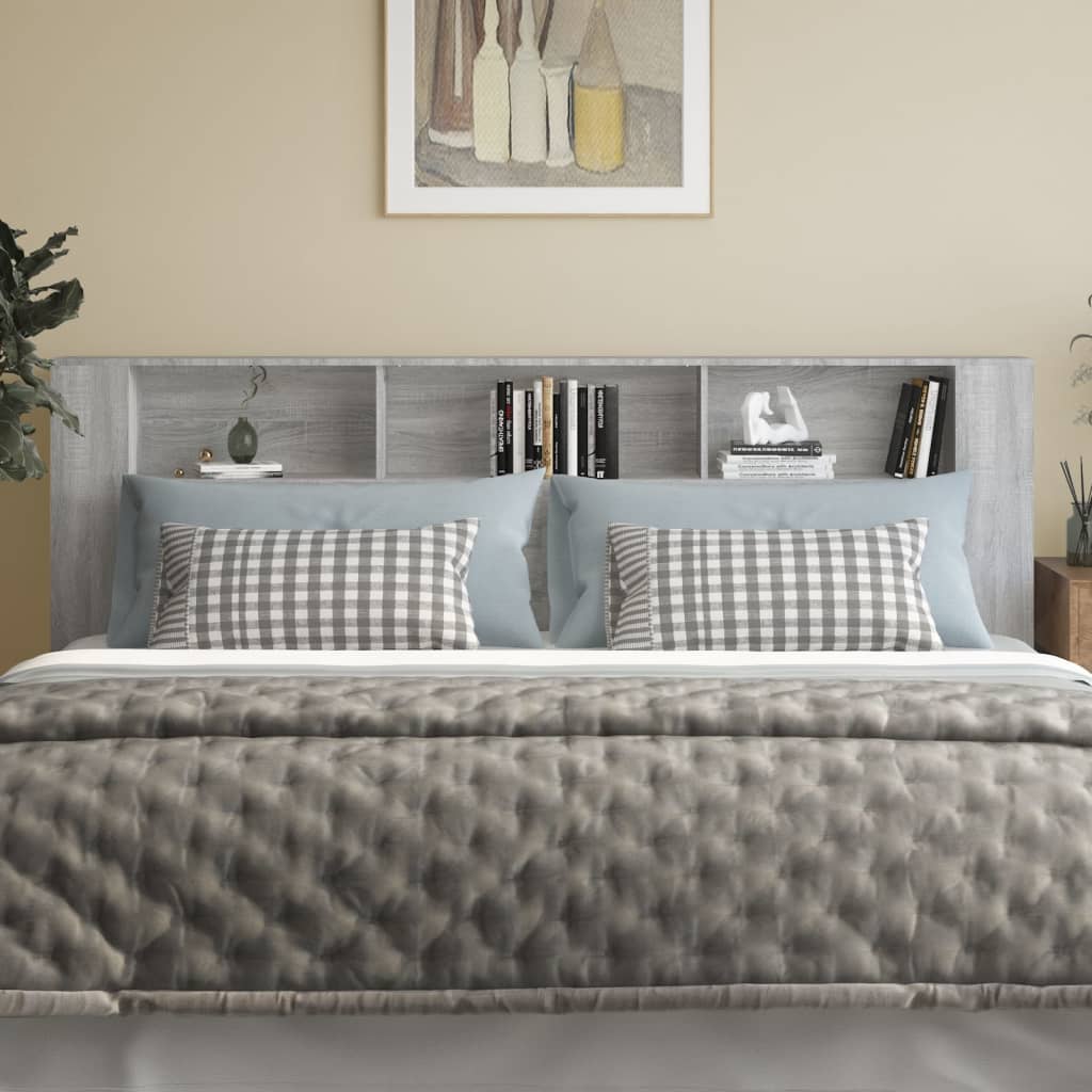 Headboard Cabinet Grey Sonoma 220x18.5x104.5 cm