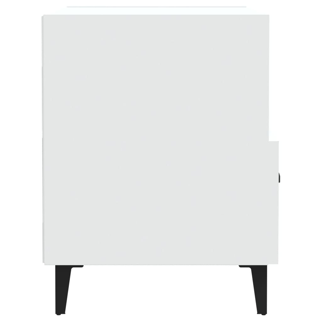 Bedside Cabinet White Engineered Wood