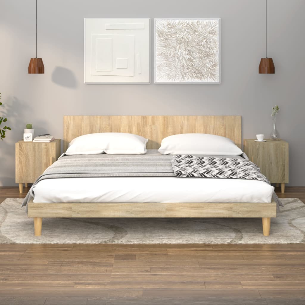 Bedside Cabinet Sonoma Oak Engineered Wood