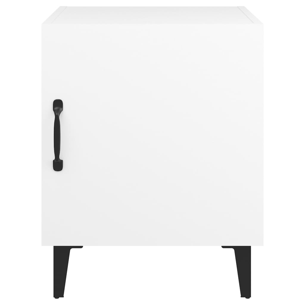 Bedside Cabinet White Engineered Wood