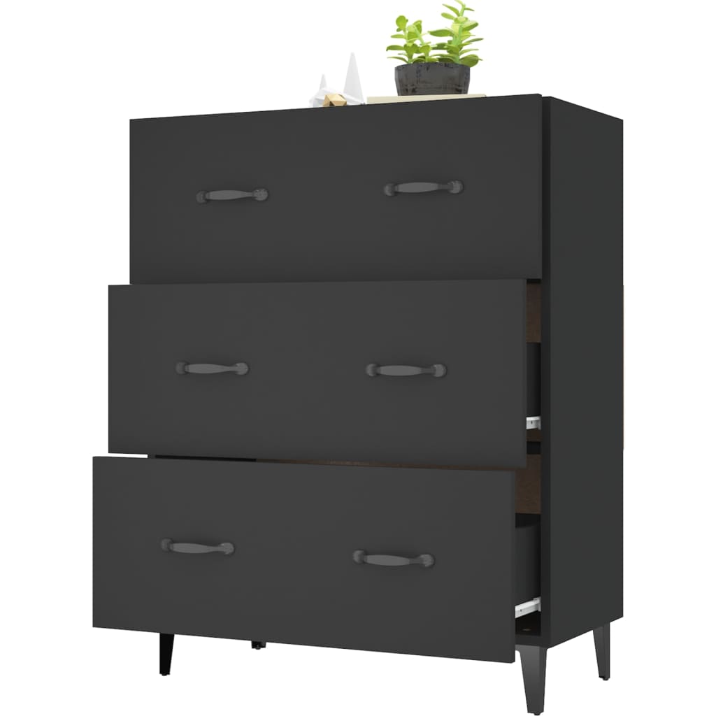 Sideboard Black 69.5x34x90 cm Engineered Wood