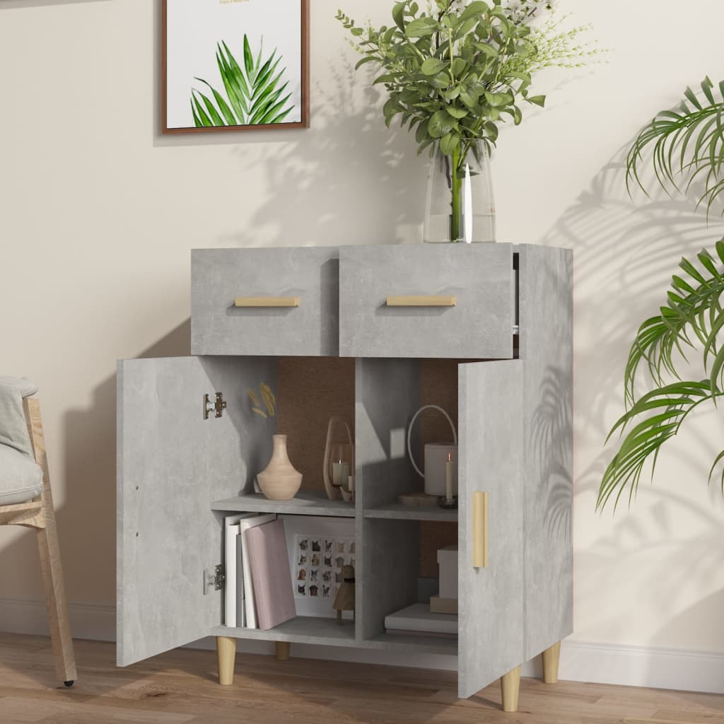 Sideboard Concrete Grey 69.5x34x90 cm Engineered Wood