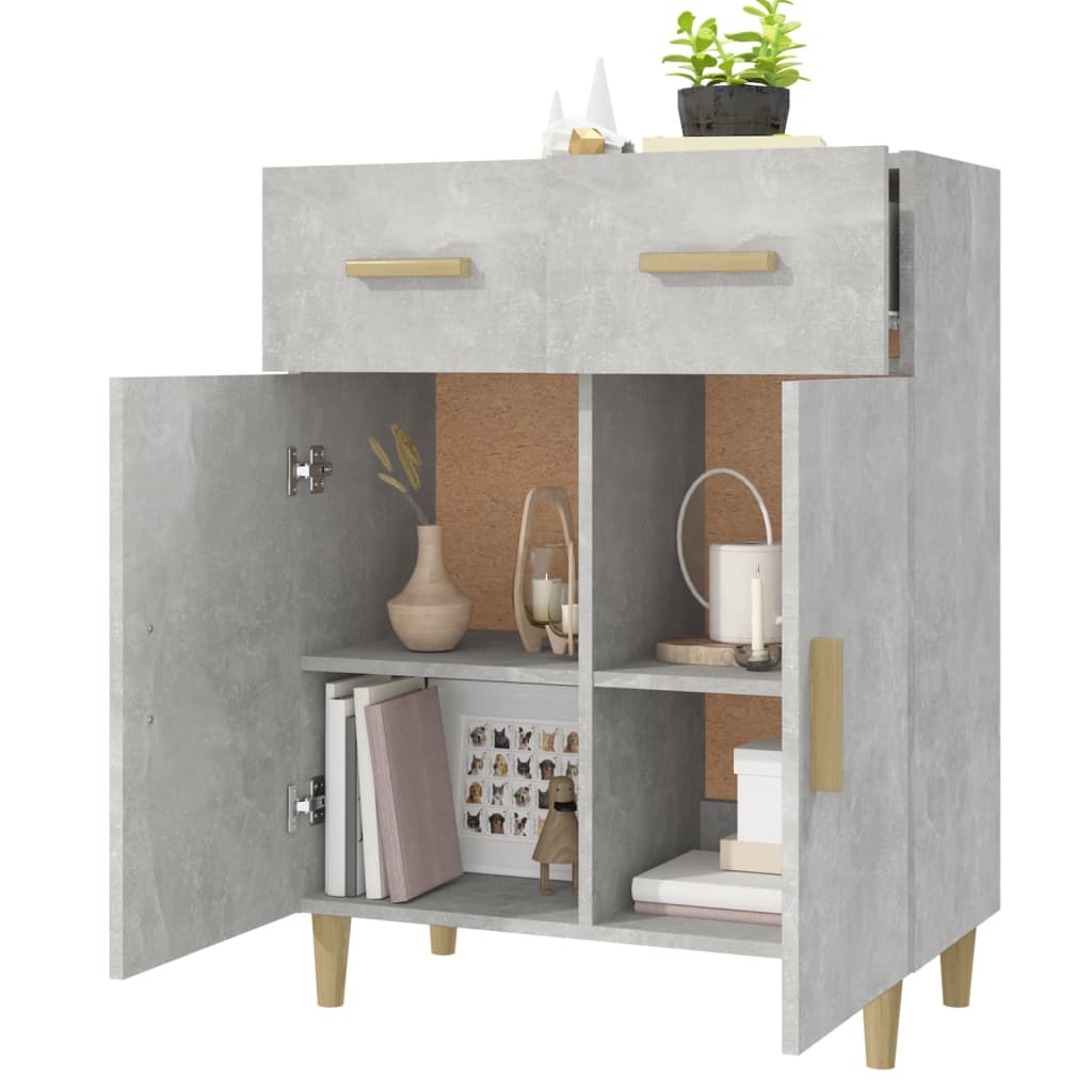 Sideboard Concrete Grey 69.5x34x90 cm Engineered Wood