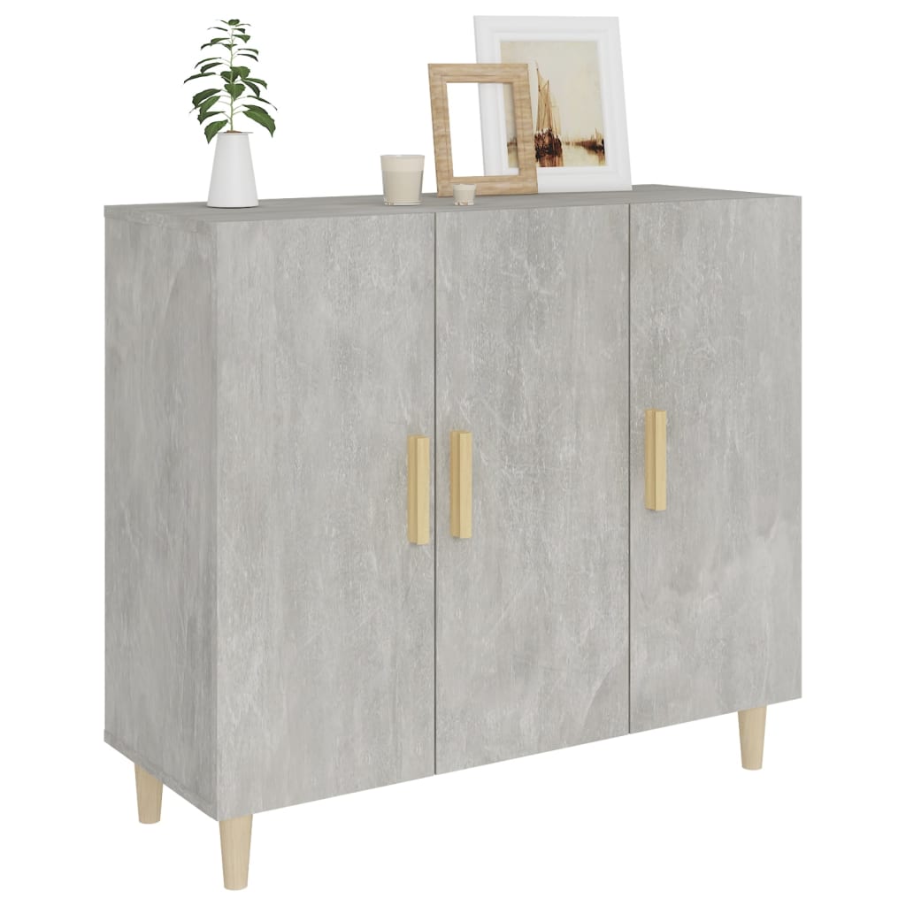 Sideboard Concrete Grey 90x34x80 cm Engineered Wood
