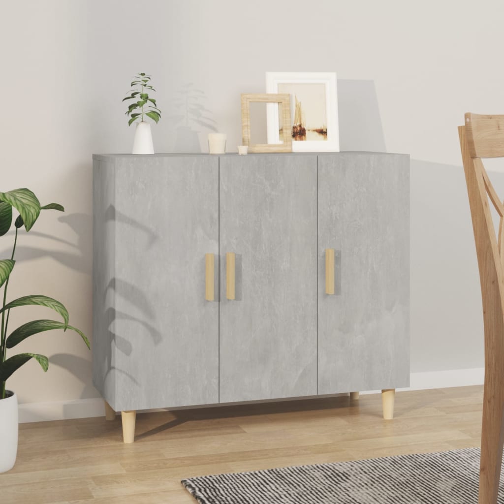 Sideboard Concrete Grey 90x34x80 cm Engineered Wood
