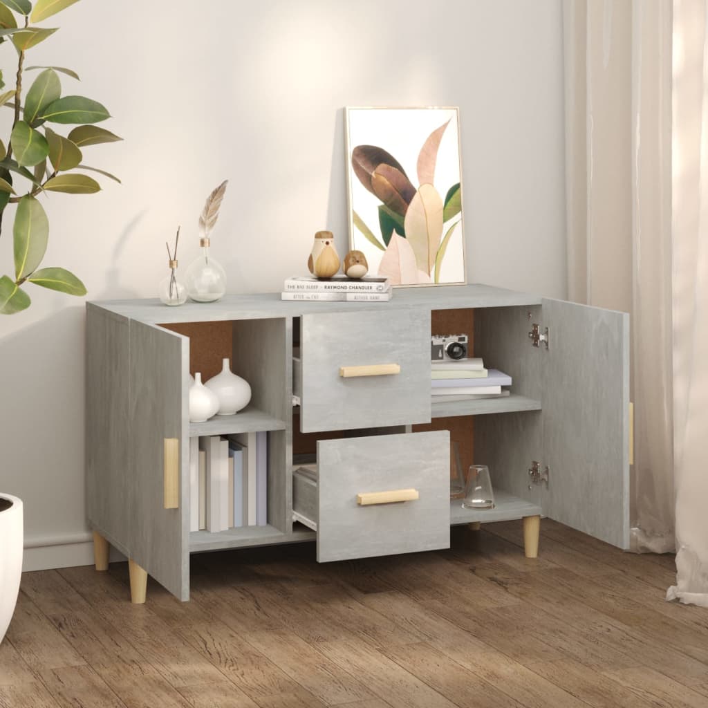 Sideboard Concrete Grey 100x36x60 cm Engineered Wood