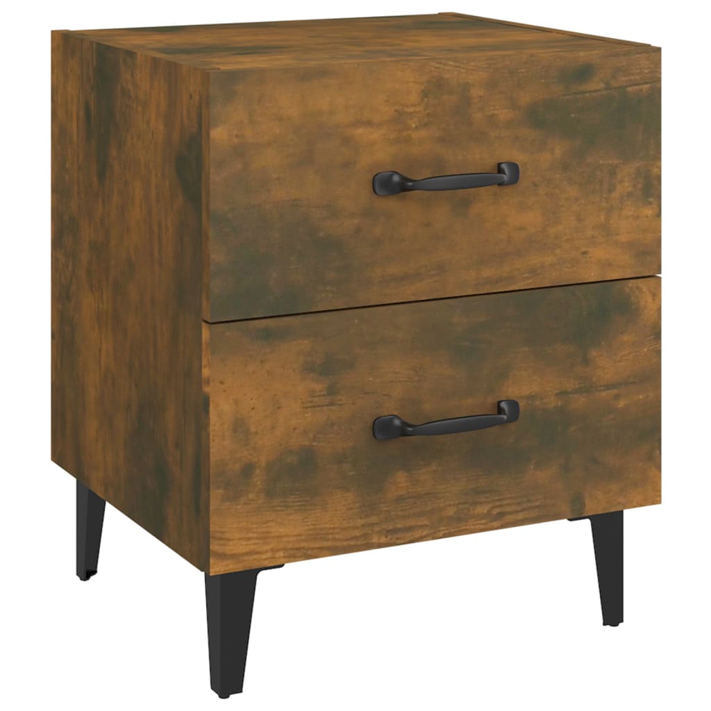 Bedside Cabinets 2 pcs Smoked Oak 40x35x47.5 cm