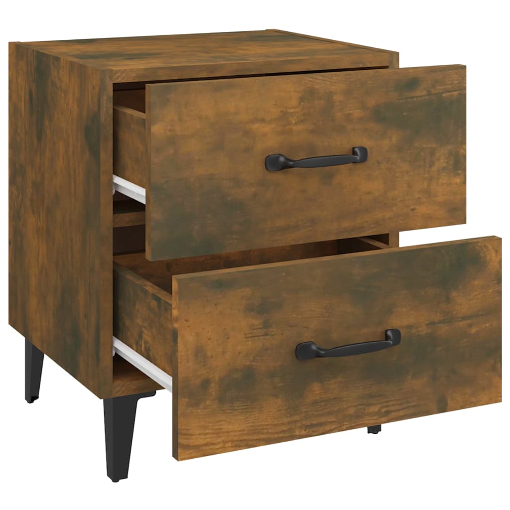 Bedside Cabinets 2 pcs Smoked Oak 40x35x47.5 cm