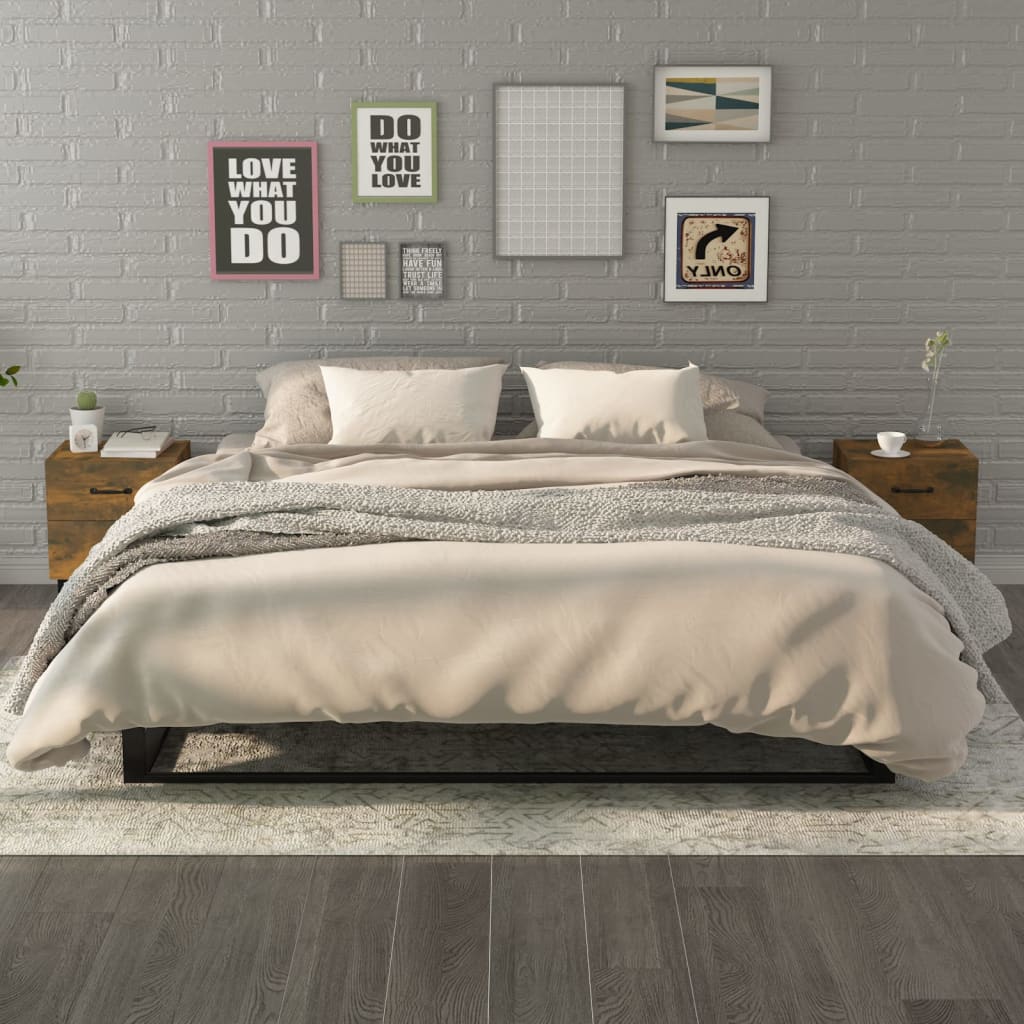 Bedside Cabinets 2 pcs Smoked Oak 40x35x47.5 cm