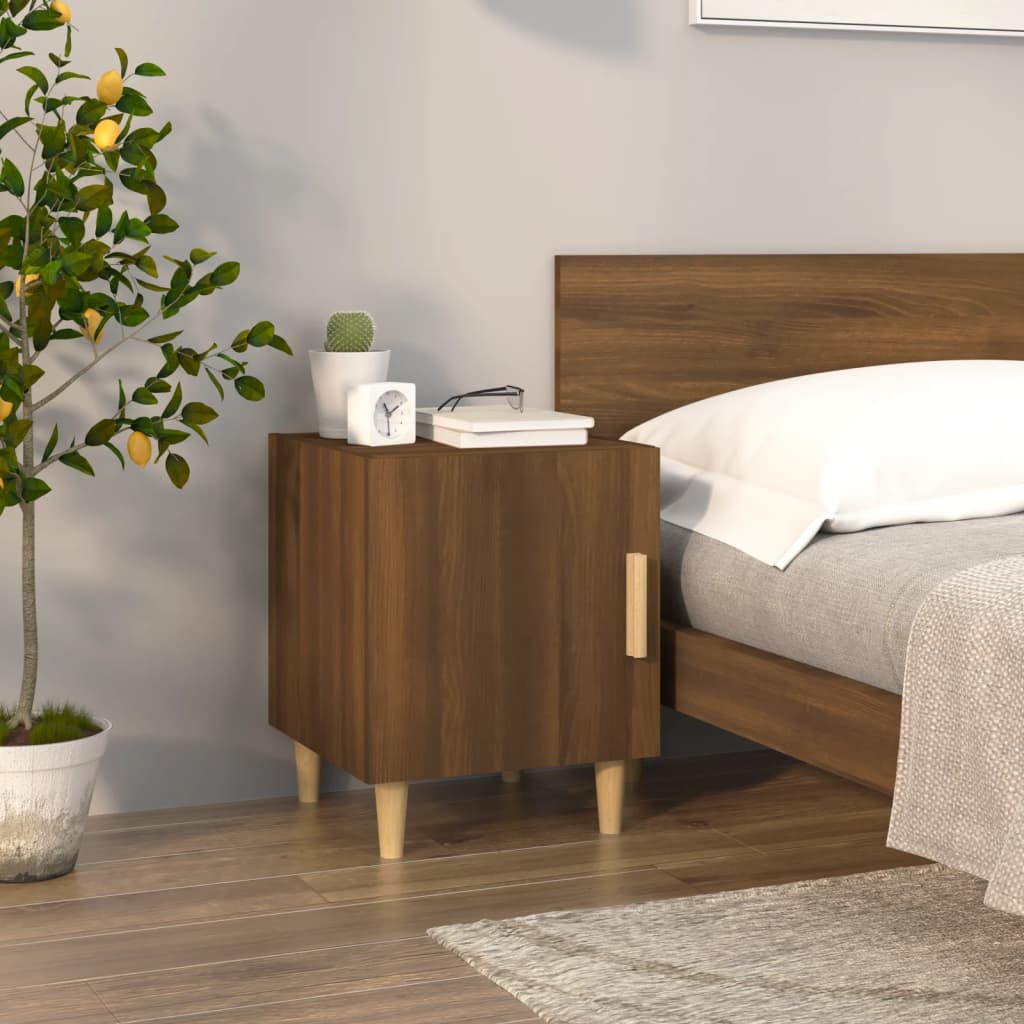 Bedside Cabinets 2 pcs Brown Oak Engineered Wood