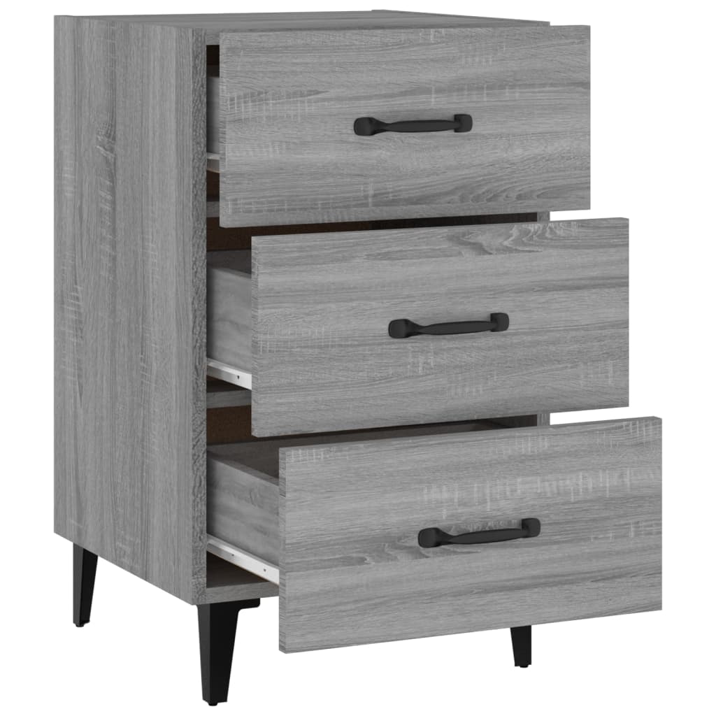 Bedside Cabinet Grey Sonoma 40x40x66 cm Engineered Wood