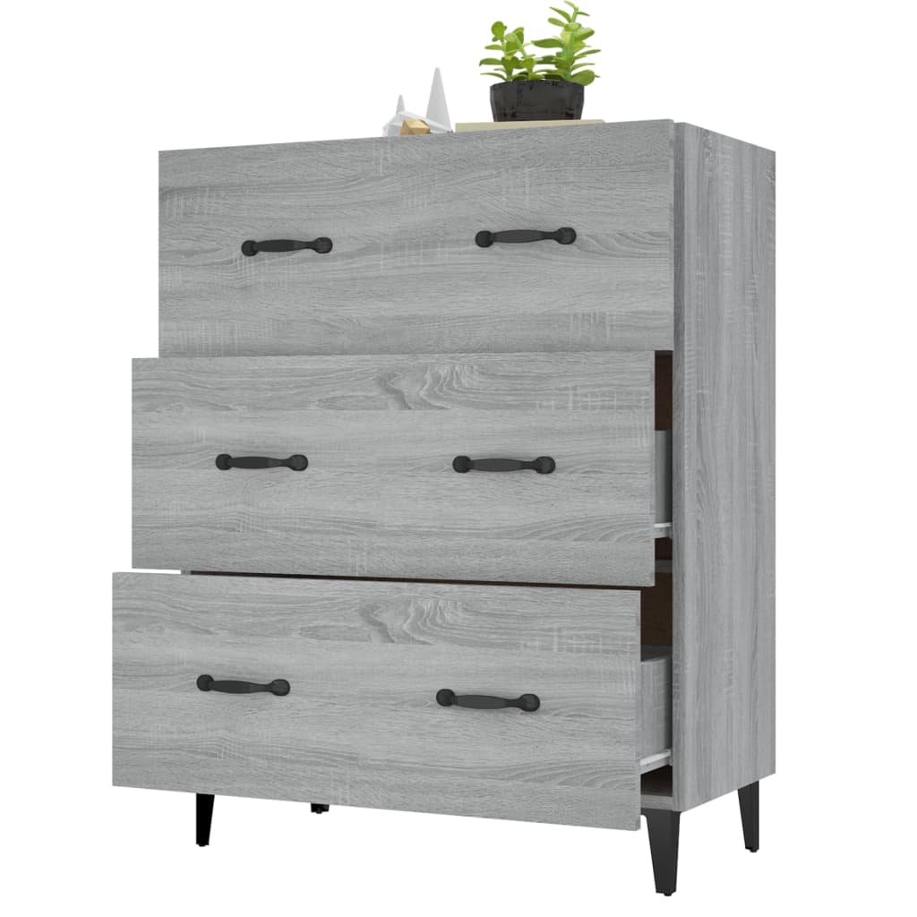 Sideboard Grey Sonoma 69.5x34x90 cm Engineered Wood
